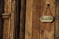 Close sign on a wooden door Royalty Free Stock Photo
