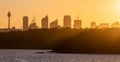 Close silhouette view of Sydney downtown