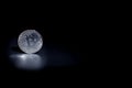 Coin silver bitcoin on a black background