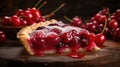 close slice cherry background