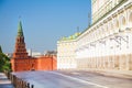 The close street view with Borovitskaya tower Royalty Free Stock Photo