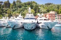 Portofino, Italy - Summer 2016 - Three luxury Yacht