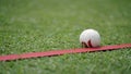 Close to the gateball on the grass field Royalty Free Stock Photo