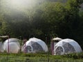 Close to Geodesic dome camping Tents in Asia. Royalty Free Stock Photo