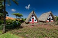 Traditional Madeira building with thatched roof, Santana, Portugal