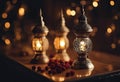 Close Traditional Lamp Beautiful Ramadan Light up