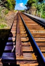 Close train tracks Royalty Free Stock Photo