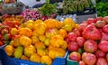 Close uo of plum tomatoes, cherry tomatoes, asparagus Royalty Free Stock Photo