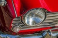 Vintage Red Vehicle Front Lamp Grill Bumper Red Bonnet Royalty Free Stock Photo