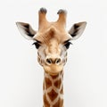 Close-up 3d Render Of Giraffe Head On White Background