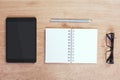 Modern desktop with blank tablet Royalty Free Stock Photo