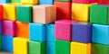 A close up of an abstract array of colored blocks AI-Generated Content