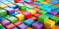 A close up of an abstract array of colored blocks Generative AI