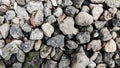 Close up abstract background and texture of crushed stone and pebbles in front of the house Royalty Free Stock Photo