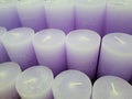 Close-up of abstract decorative multi-colored candles for interior decoration Royalty Free Stock Photo