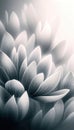 Ethereal Monochrome Floral Abstract, AI Generated