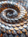 Coiled Metallic Scales Texture Royalty Free Stock Photo