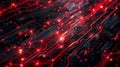 A close - up abstract image of a tech background, showcasing red glowing lines Royalty Free Stock Photo