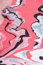 close up of abstract painted background with grey and pink acrylic paint Royalty Free Stock Photo