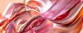 Close-up of abstract pink and red flowing sculpture with smooth and wavy forms