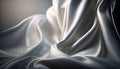 Close up of abstract rippled silk background for mock up and banner, smooth and soft fabric, minimal style scene, elegant waves