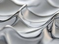 Close-up abstract texture of flowing silver metallic liquid with smooth wavy patterns Royalty Free Stock Photo