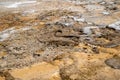 Close up abstract view of a hot spring waters at Biscuit Basin, a geothermal area of Yellowstone National Park. Useful for Royalty Free Stock Photo