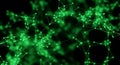 Abstract Green Network Connections on a Dark Background technology digital Royalty Free Stock Photo