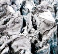 Close up abstract view of a torn glacier