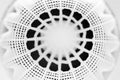 Close-Up Abstract View of White Geometric Circular Mesh Pattern Royalty Free Stock Photo