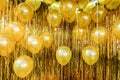 Close up and abstract of vintage gold balloons for background and texture - used in background for party celebration