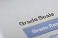 Close-Up of Academic Document Showing Grade Scale and Evaluation Criteria Royalty Free Stock Photo