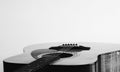 close up. Acoustic guitar. Black and white photography Royalty Free Stock Photo