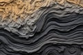 close-up of activated charcoal and sand layers