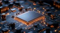 Close-up of Advanced Computer Microchip Circuitry