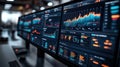 Close-up of advanced data dashboards showcasing real-time analytics, metrics, and visualizations in a modern digital Royalty Free Stock Photo