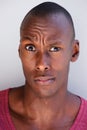 Close up african american man looking confused Royalty Free Stock Photo