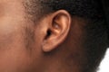 Close up of african american woman`s ear Royalty Free Stock Photo