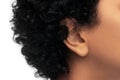 close up of african american woman& x27;s ear Royalty Free Stock Photo