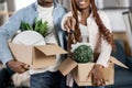 Close up of african couple showing keys from new house Royalty Free Stock Photo