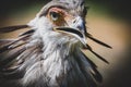 Close up of an African secretary bird of prey head shot close up Royalty Free Stock Photo