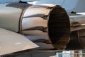 Close up of an afterburner of a fighter jet