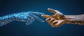 Connected Gestures: Closeup AI-Generated Image of Human Hands Performing Recognizable Actions with a Technological Vibe Royalty Free Stock Photo