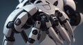 close-up of ai robots hand, ai robot hand on dark background, AI robot hand