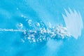 Close up of air bubbles, water ripples and waves with copy space on blue background Royalty Free Stock Photo