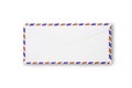 Close up Air mail envelope isolated on white background with clipping path. Air mail envelope di cut with path simply use to Royalty Free Stock Photo