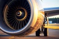 a close-up of a airplaine engine