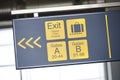 Close up on airport signalisation