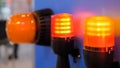 Close up of alarm lamp signal warning flashing lights for industrial machinery Royalty Free Stock Photo