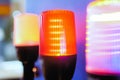 Close up of alarm lamp signal warning flashing lights for industrial machinery Royalty Free Stock Photo